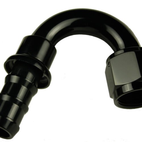 6AN Push Lock Hose End s- Black 150