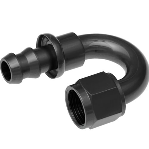 4AN Push Lock Hose End s- Black 180