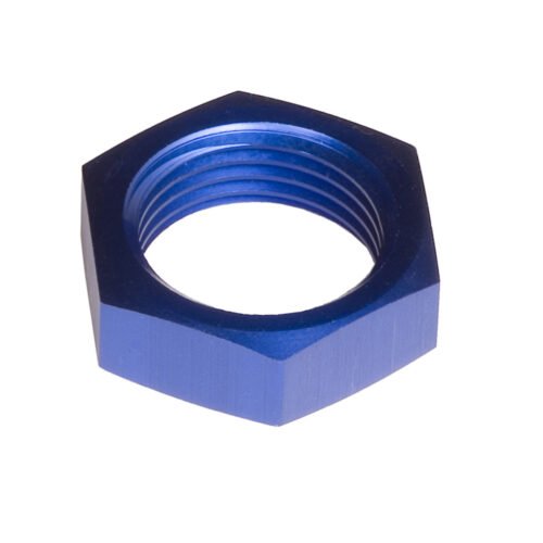 6AN Bulkhead Nuts Aluminum Blue 2/pkg