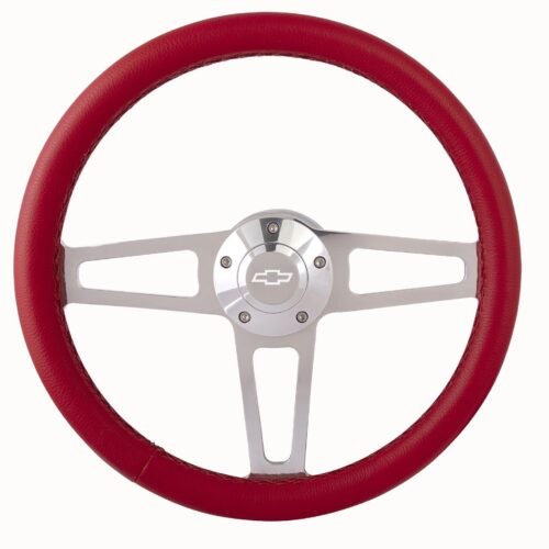 Billet T Series Red Wrap ped Steering Wheel