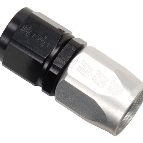 #4 Str Hose End Black/ Silver
