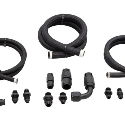 Braided P/S Line Kit Remote Reservoir Black